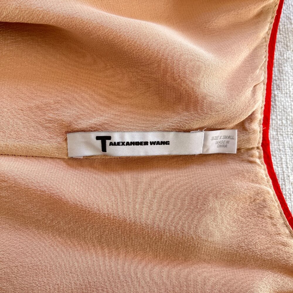 T by Alexander Wang Red Silk V-Neck Slip Dress Size XS - Picture 5 of 5